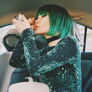 Motel rocks deluxe gabby green sequin dress